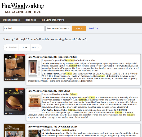 2025 Fine Woodworking Archive (Digital Download)