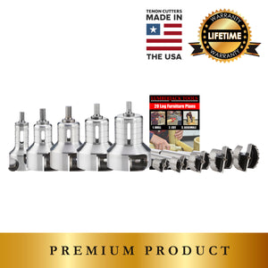 Pro Tenon Cutter Professional Kit (1/2", 3/4", 1", 1-1/2" & 2")
