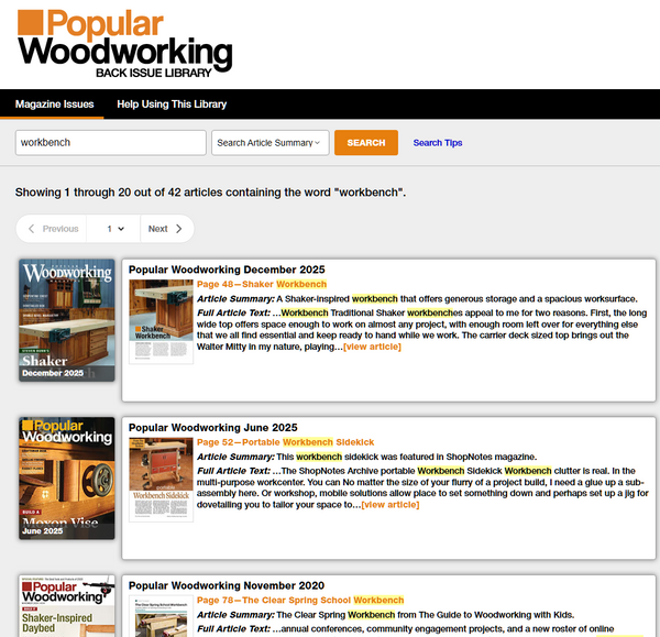 PRESALE: Popular Woodworking Complete Issue Archive 2025 USB Drive