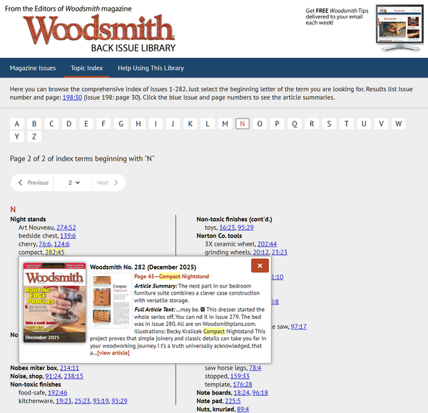 Woodsmith Back Issue Library 2025 USB Drive