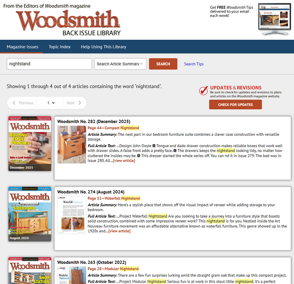 Woodsmith Back Issue Library 2025 USB Drive