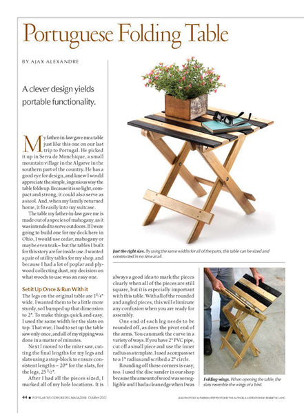 Portuguese Folding Table Project Download