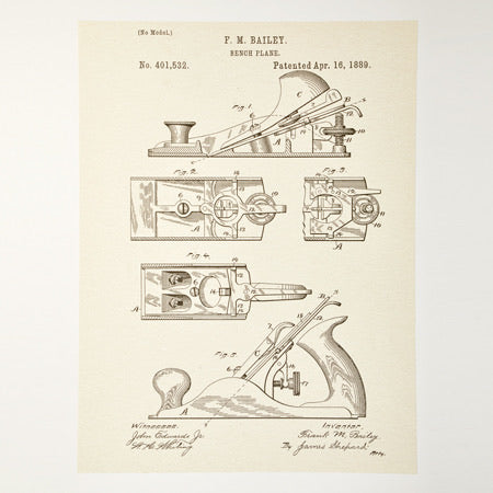 Hand Plane Patent Print